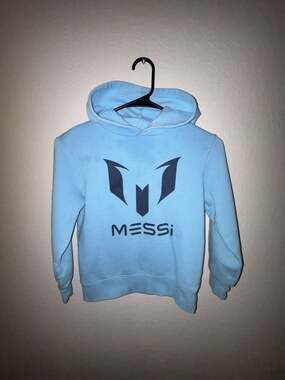 Messi Essential Wingstar Graphic Pullover Hoodie - Light Blue